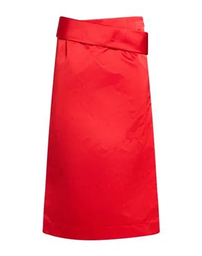 Ferragamo Woman Midi Skirt Red Size 4 Polyethylene