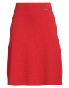 Ferragamo Woman Midi Skirt Red Size L Virgin Wool, Cashmere In Red
