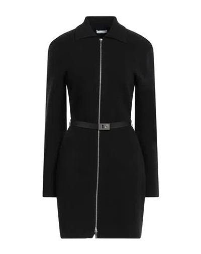 Ferragamo Woman Mini Dress Black Size L Virgin Wool, Viscose, Polyester, Polyamide, Elastane