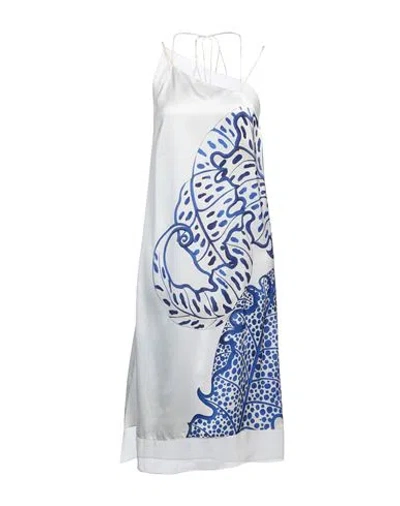 Ferragamo Woman Mini Dress Blue Size 4 Silk In White