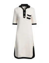 Ferragamo Woman Mini Dress Ivory Size M Virgin Wool In White