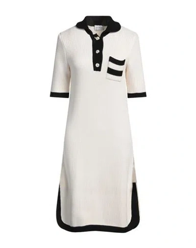 Ferragamo Woman Mini Dress Ivory Size M Virgin Wool In White