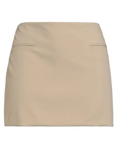 Ferragamo Woman Mini Skirt Beige Size 6 Virgin Wool In Brown
