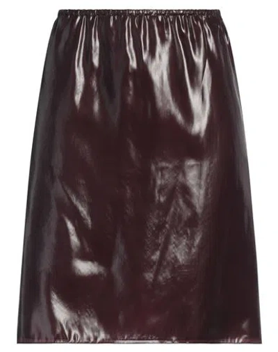 FERRAGAMO FERRAGAMO WOMAN MINI SKIRT PLUM SIZE 6 POLYAMIDE, SILK