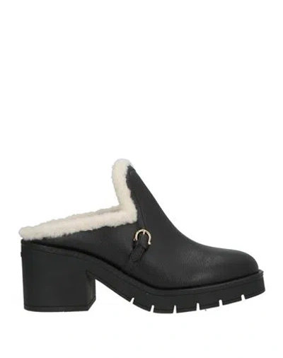 Ferragamo Woman Mules & Clogs Black Size 6 Leather