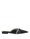 Ferragamo Giulye Mini Bow Leather Flat Mules In Black