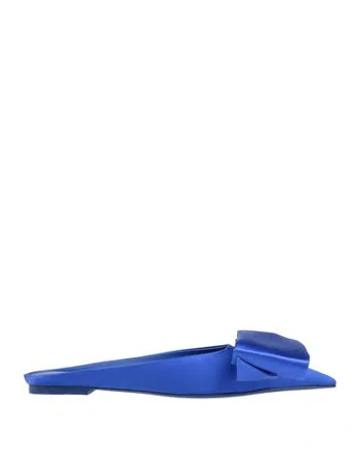 Ferragamo Woman Mules & Clogs Bright Blue Size 6.5 Textile Fibers