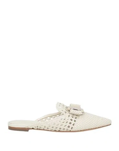 Ferragamo Woman Mules & Clogs Cream Size 6 Calfskin In White