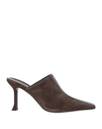 Ferragamo Woman Mules & Clogs Dark Brown Size 5 Calfskin