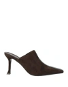 Ferragamo Woman Mules & Clogs Dark Brown Size 8 Calfskin In Brown