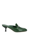 Ferragamo Woman Mules & Clogs Green Size 7 Calfskin In Green