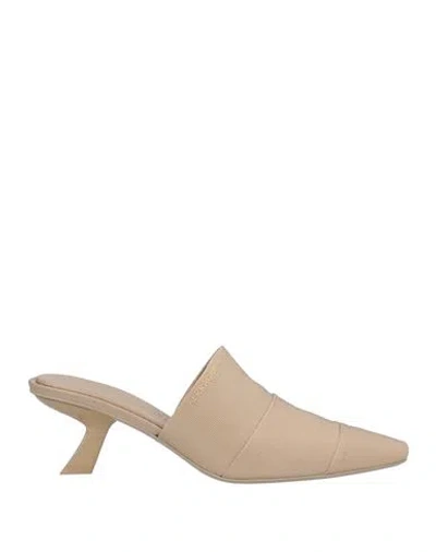 Ferragamo Woman Mules & Clogs Khaki Size 6 Textile Fibers In Beige
