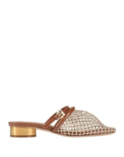 Ferragamo Woman Mules & Clogs Sand Size 7.5 Textile Fibers, Leather In Brown