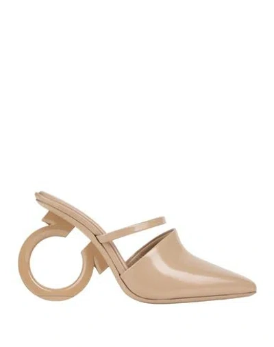 Ferragamo Woman Mules & Clogs Taupe Size 6 Leather In Brown