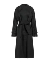 Ferragamo Woman Overcoat & Trench Coat Black Size 4 Cotton, Polyurethane, Polyamide In Black