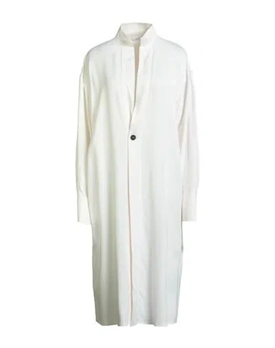 Ferragamo Woman Overcoat & Trench Coat Ivory Size 12 Viscose, Elastane In White