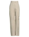 Ferragamo Tailored Straight-leg Wool Pants In Beige