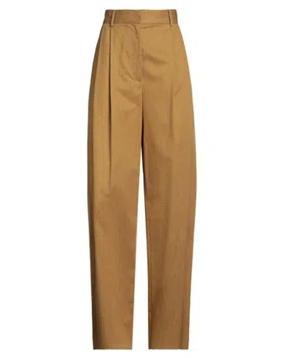 Ferragamo Woman Pants Camel Size 6 Silk, Linen In Beige