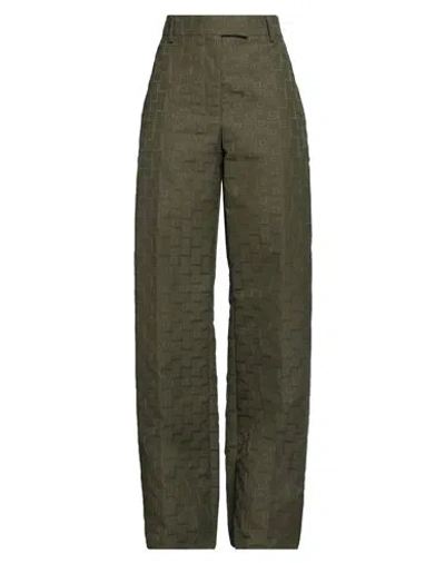 Ferragamo Woman Pants Military Green Size 6 Polyamide