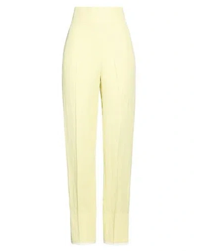 Ferragamo Woman Pants Pastel Yellow Size 6 Viscose, Linen