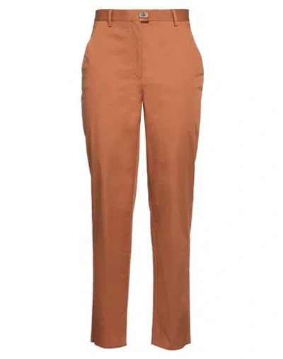 Ferragamo Woman Pants Tan Size 10 Cotton, Elastane In Brown