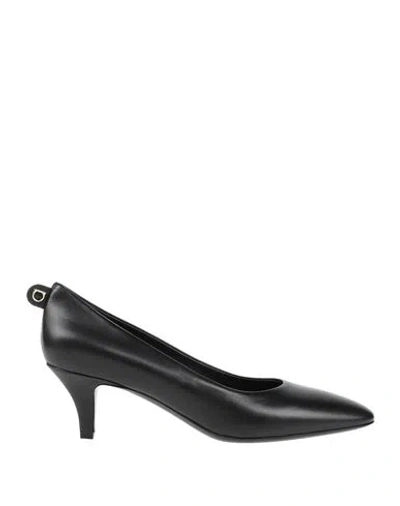 Ferragamo Woman Pumps Black Size 10 Bovine Leather