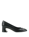 Ferragamo Woman Pumps Black Size 10.5 Calfskin
