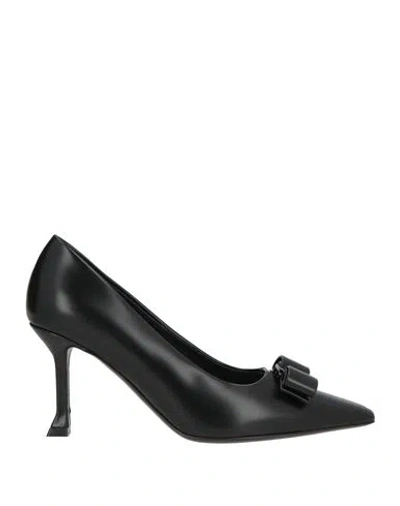 Ferragamo Woman Pumps Black Size 5.5 Lambskin