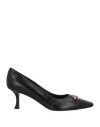 Ferragamo Woman Pumps Black Size 6.5 Calfskin In Black