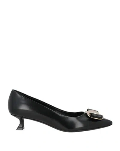 Ferragamo Woman Pumps Black Size 6.5 Leather