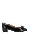 Ferragamo Vara Bow-embellished Patent-leather Pumps In Black