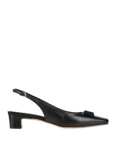 Ferragamo Woman Pumps Black Size 6.5 Leather