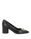 Ferragamo Pania Leather Medallion Pumps In Black