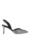 Ferragamo Ileen Crystal Embellished Slingback Pointed Toe Pump In Black