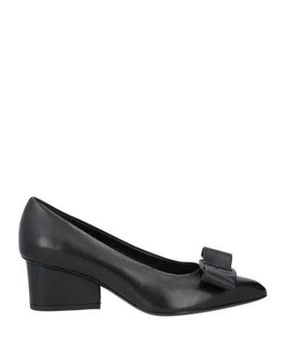 Ferragamo Woman Pumps Black Size 7 Lambskin