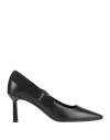 Ferragamo Woman Pumps Black Size 7 Lambskin, Calfskin In Black