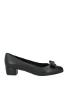 Ferragamo Woman Pumps Black Size 7.5 Calfskin In Black