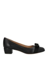 Ferragamo Woman Pumps Black Size 7.5 Lambskin In Black