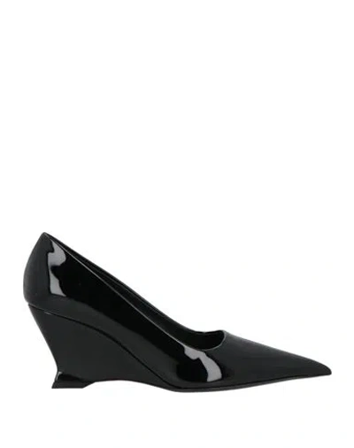 FERRAGAMO FERRAGAMO WOMAN PUMPS BLACK SIZE 9.5 CALFSKIN