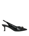 Ferragamo Woman Pumps Black Size 8 Leather In Black