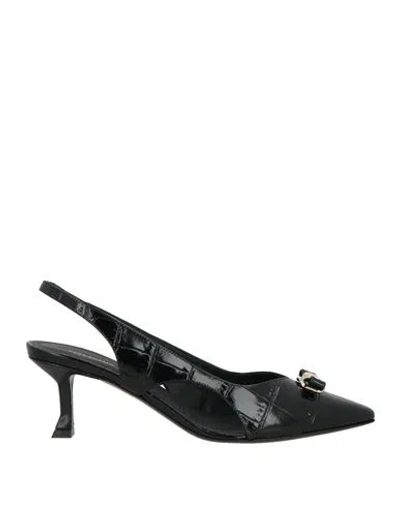 Ferragamo Woman Pumps Black Size 8 Leather