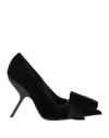 Ferragamo Woman Pumps Black Size 8 Textile Fibers In Black