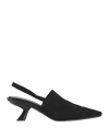 Ferragamo Woman Pumps Black Size 8 Textile Fibers In Animal Print