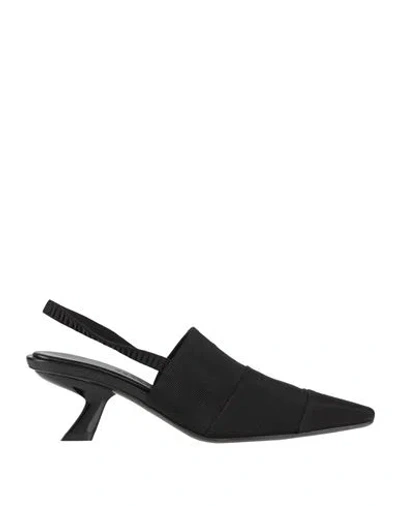 Ferragamo Woman Pumps Black Size 8 Textile Fibers In Animal Print