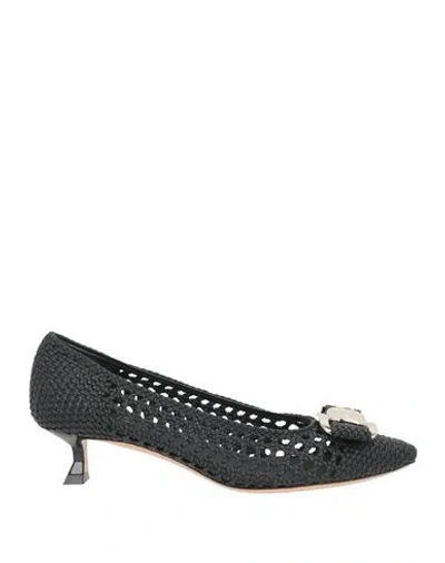 Ferragamo Woman Pumps Black Size 8.5 Leather