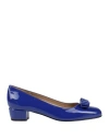 Ferragamo Blue Vara Bow Pump Shoe In Blue