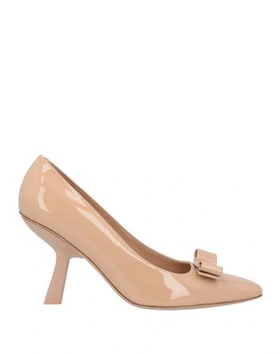 Ferragamo Woman Pumps Blush Size 5.5 Leather In Pink