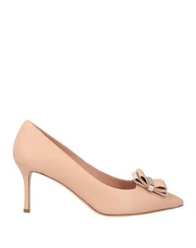 Ferragamo Woman Pumps Blush Size 6.5 Lambskin In Pink