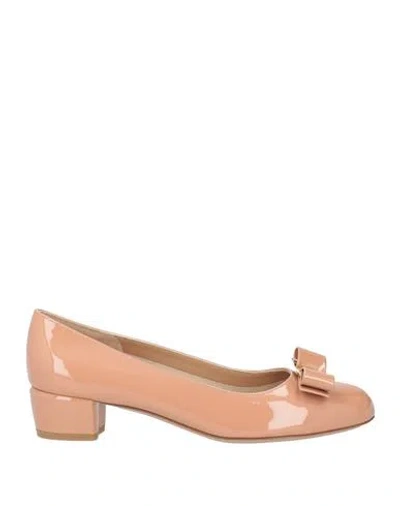 Ferragamo Woman Pumps Blush Size 6.5 Leather In Pink