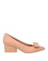 Ferragamo Woman Pumps Light Brown Size 5.5 Lambskin In Pink